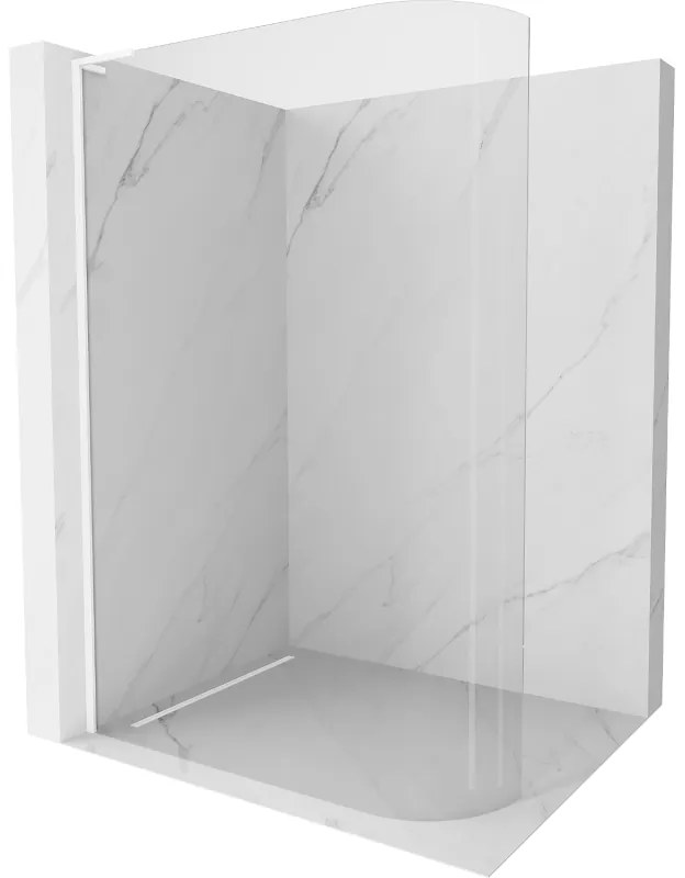 Mexen Kioto L, sprchová zástena Walk-In 80 x 200 cm, 8mm číre sklo, biely profil, 800-080-103-20-06