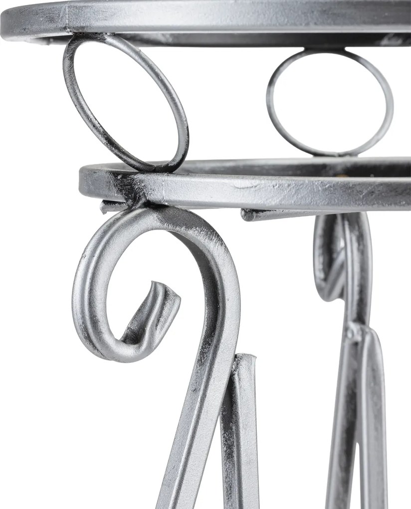 STOJAN NA KVETINÁČ SHANE 62X28 CM STRIEBORNÁ