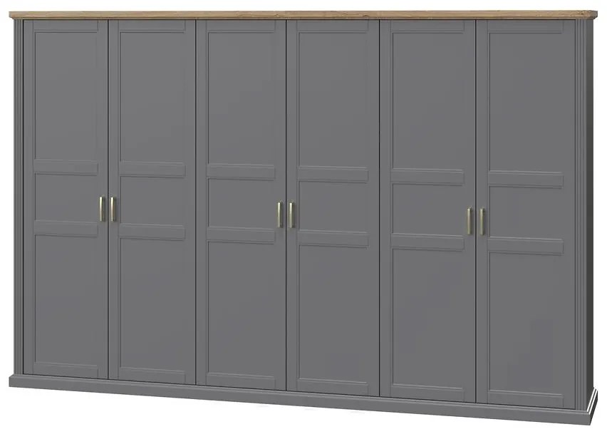 Skriňa 6d Tara p6/ta graphite/pacific walnut