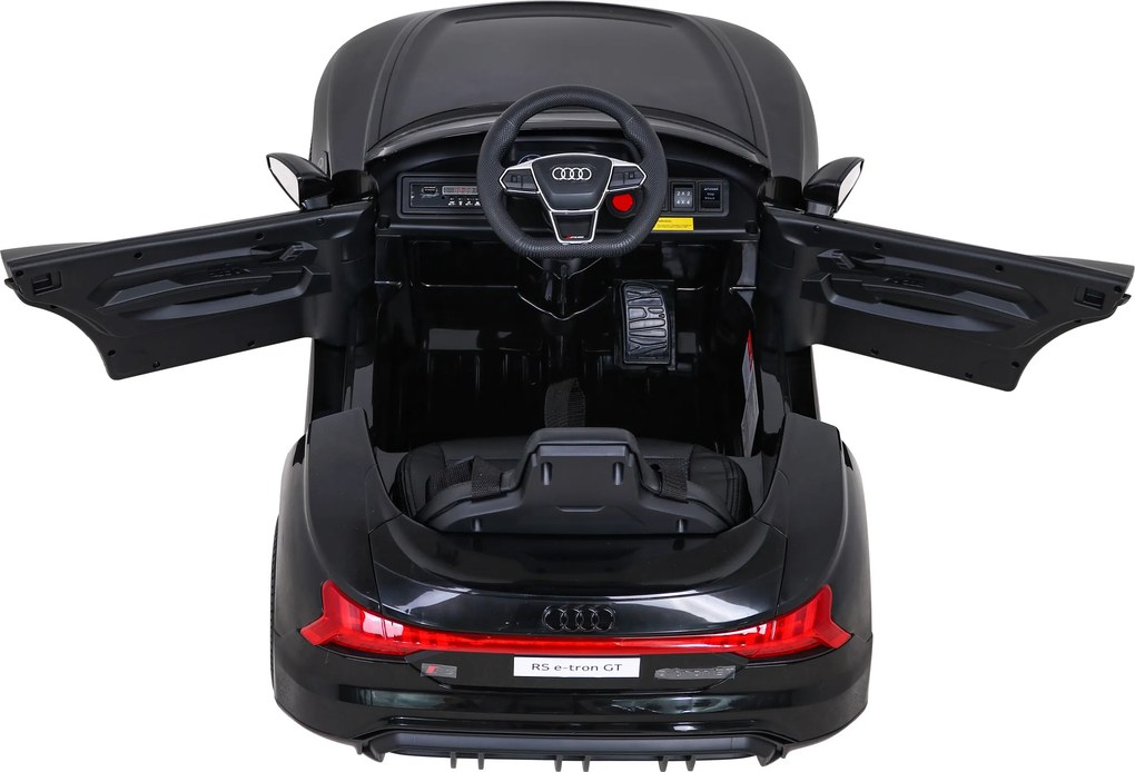 Ramiz Elektrické autíčko Audi RS E-Tron GT pre deti čierne + diaľkové ovládanie + pohon 4x4 + rádio MP3 + LED + EVA