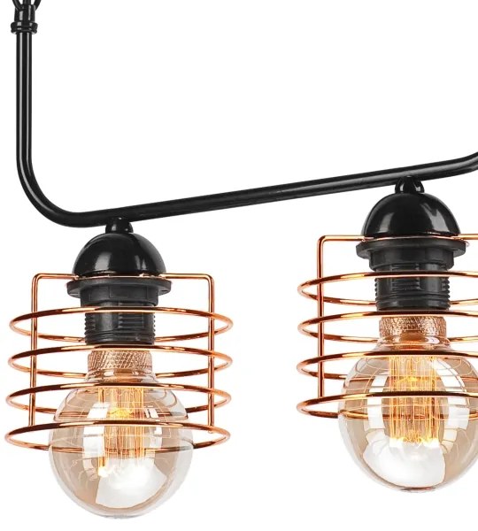Luster na reťazi MORGAN 2xE27/60W/230V čierna/medená