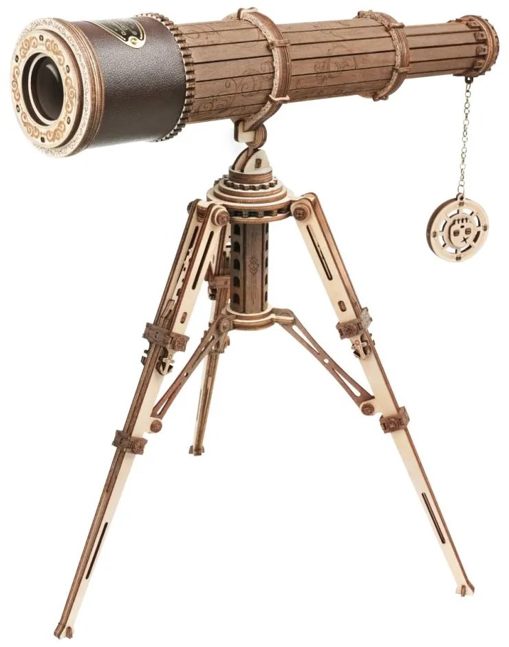 Robotime Drevené 3D mechanické puzzle Pirátsky ďalekohľad 314 ks