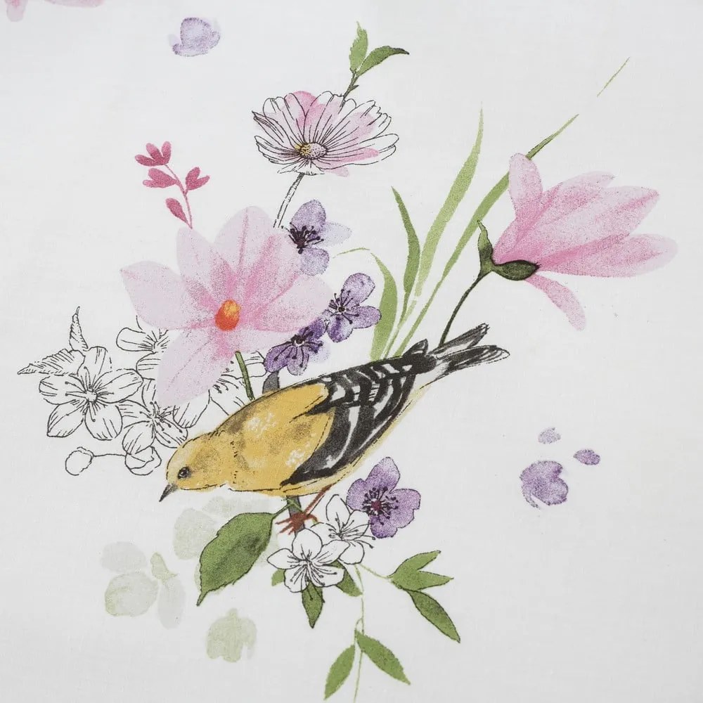 Biele/ružové obliečky na dvojlôžko 200x200 cm Songbird – Catherine Lansfield