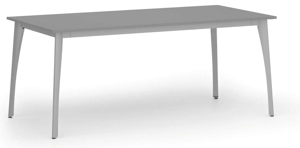 Rokovací kancelársky stôl PRIMO OMEGA, 180x90 cm, sivá podnož, grafit