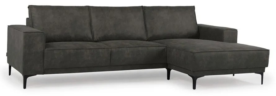 Antracitová rohová pohovka z imitácie kože (pravý roh) Copenhagen – Scandic