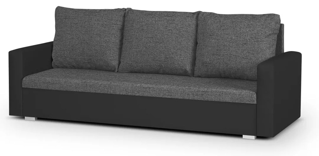 Pohovka pre 3 osoby s funkciou spania LEO Sivá/čierna
