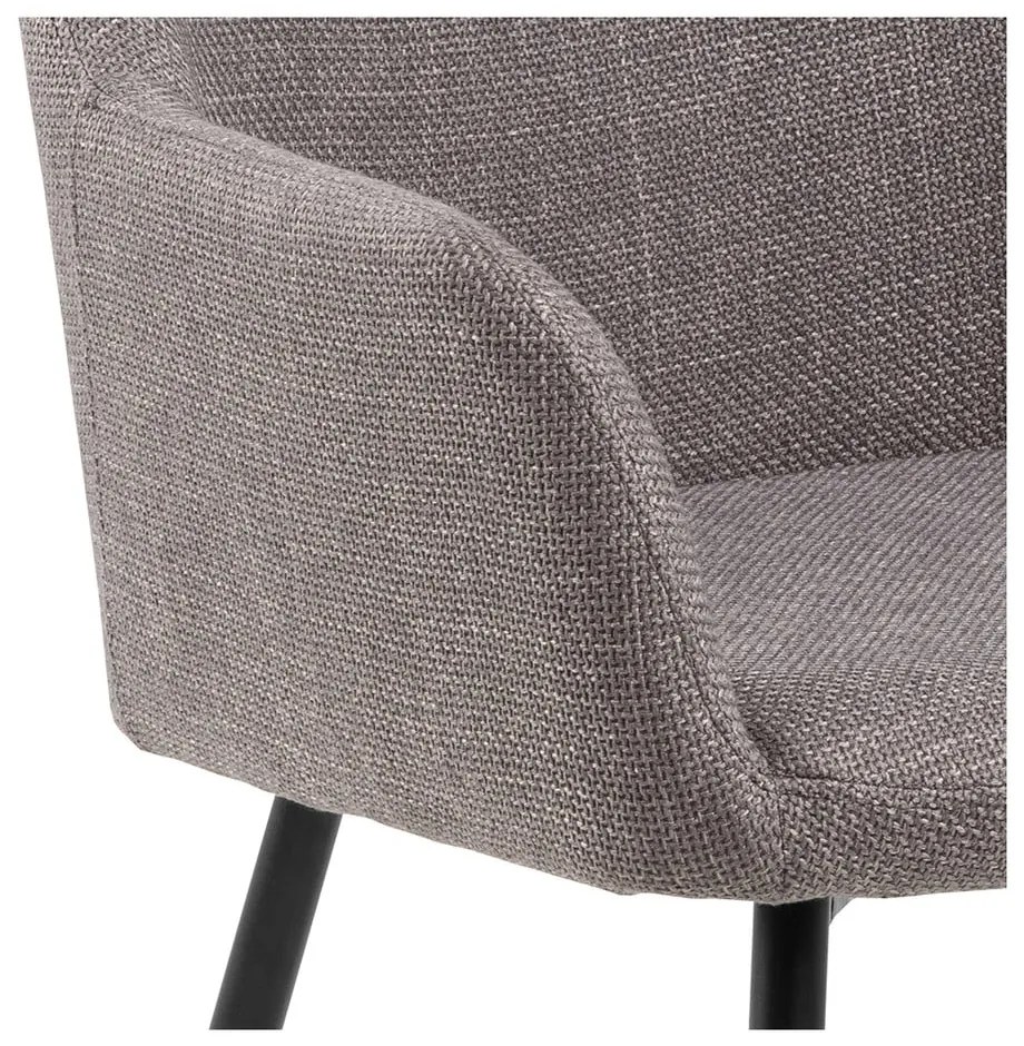 Svetlosivé čalúnené jedálenské kreslá v súprave s podrúčkami 2 ks Lizzy – Actona