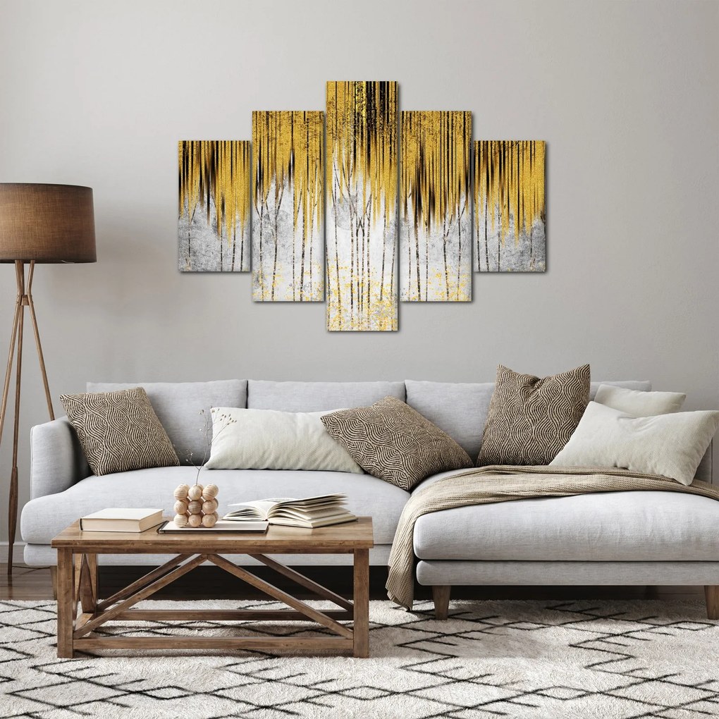 Obraz - Zlaté čiary (150x105 cm)