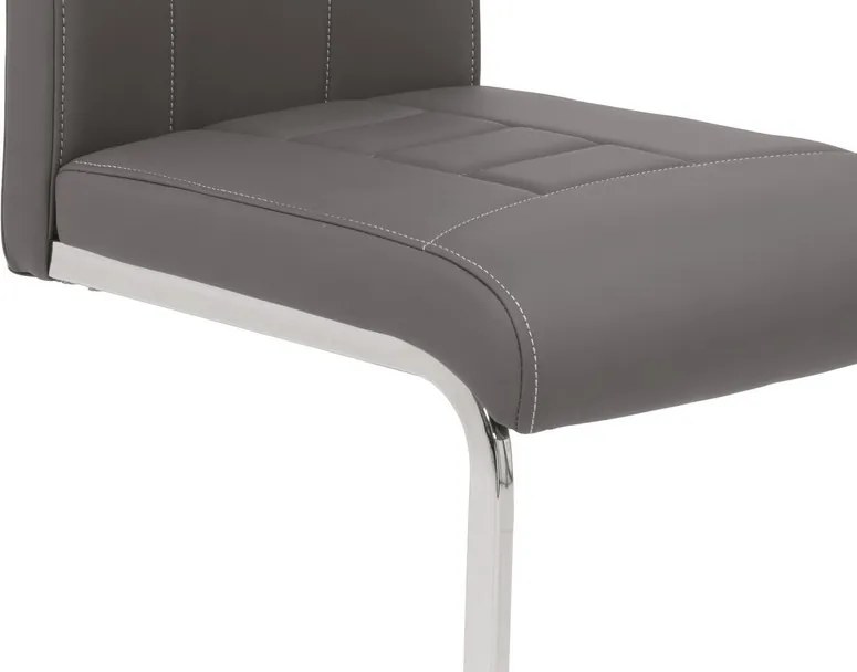 Jedálenská stolička Ruby, šedá ekokoža