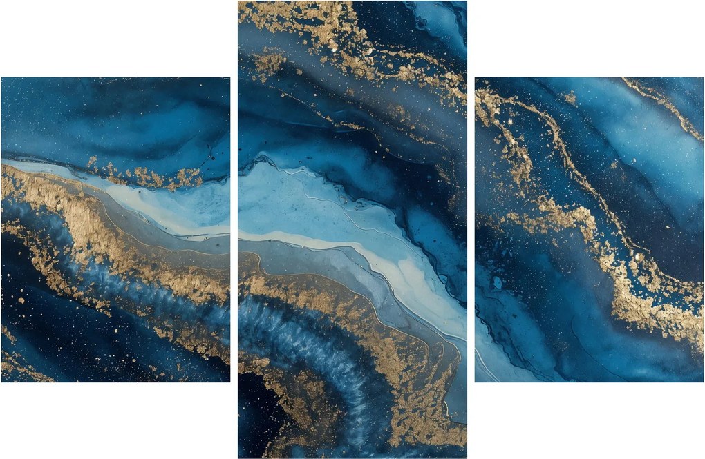 Obraz - Modrá mramorová abstrakcia (90x60 cm)