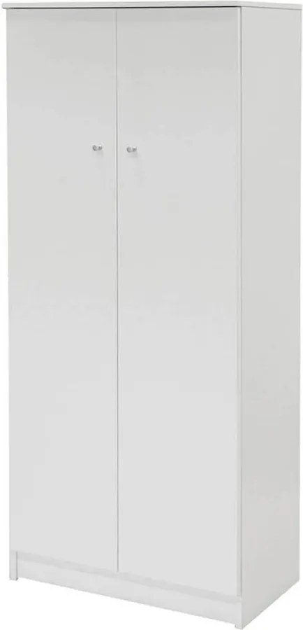 Biela dvojdverová šatníková skriňa Evegreen Houso Home, výška 147 cm