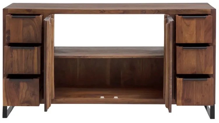 furniture-nabytek.cz - Masívna skrinka do kúpeľne Sydney Dark II z akáciového dreva, lakovaná, hnedá