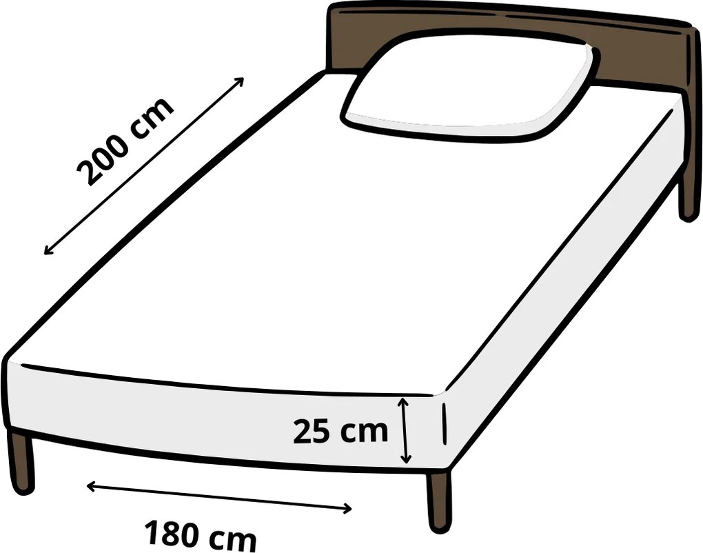 Lacná jersey napínacia plachta krémová 180×200 cm – 100 % bavlna, guma po obvode