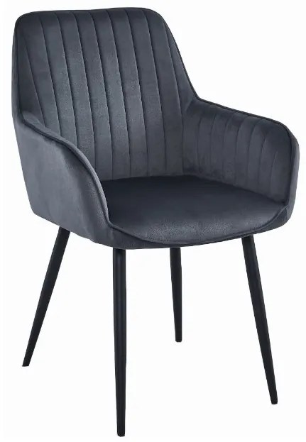 Zamatová stolička Talin sivá