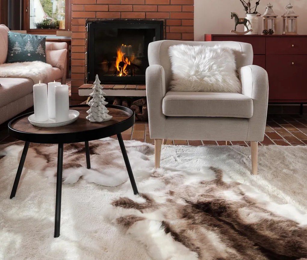 Dekoračný chlpatý vankúš Hunter 45x45 cm, biely