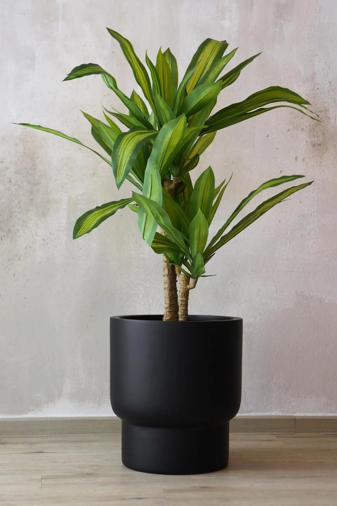 Kvetináč LIVELLO, sklolaminát, výška 41 cm, čierny