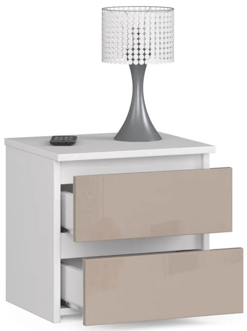 Nočný stolík CL2 2SZ CLP cappuccino, lesk
