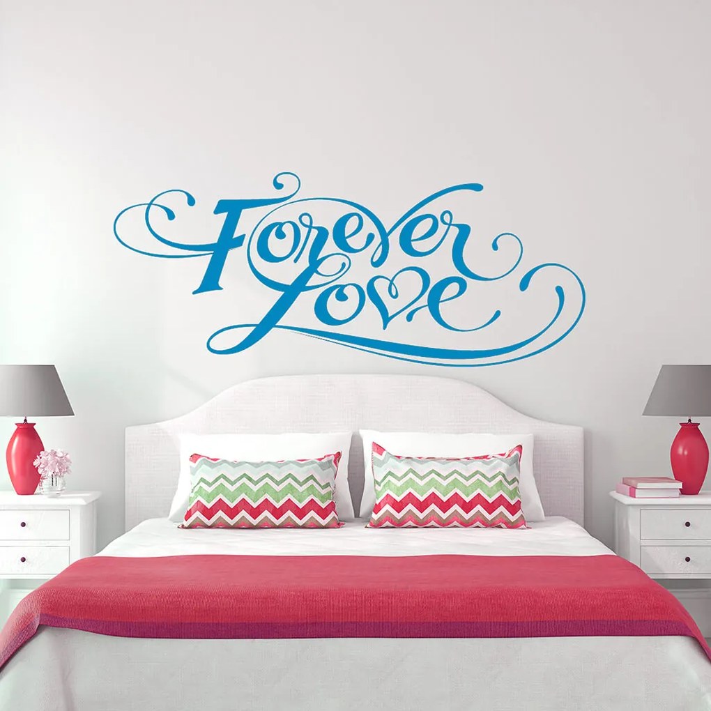 Veselá Stena Samolepka Forever love Farba: oranžová, Veľkosť: 80 x 34 cm