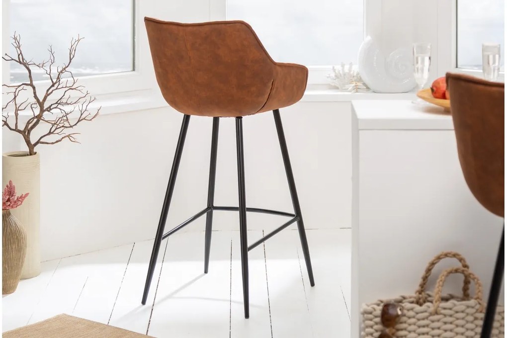 Dizajnová barová stolička Kiara antik hnedá