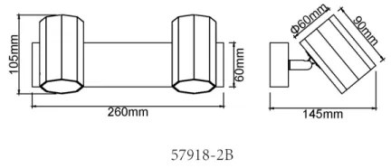 Globo 57918-2B - Bodové svietidlo JAMES 2xGU10/25W/230V čierna