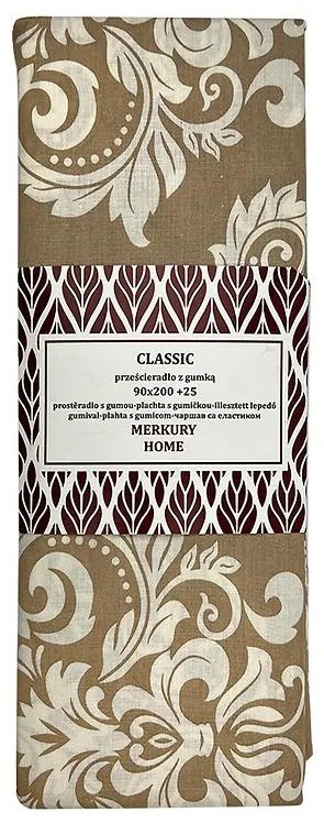 Napínacia plachta Classic bavlna ecru/béžová 90x200 + 25 Merkury Home
