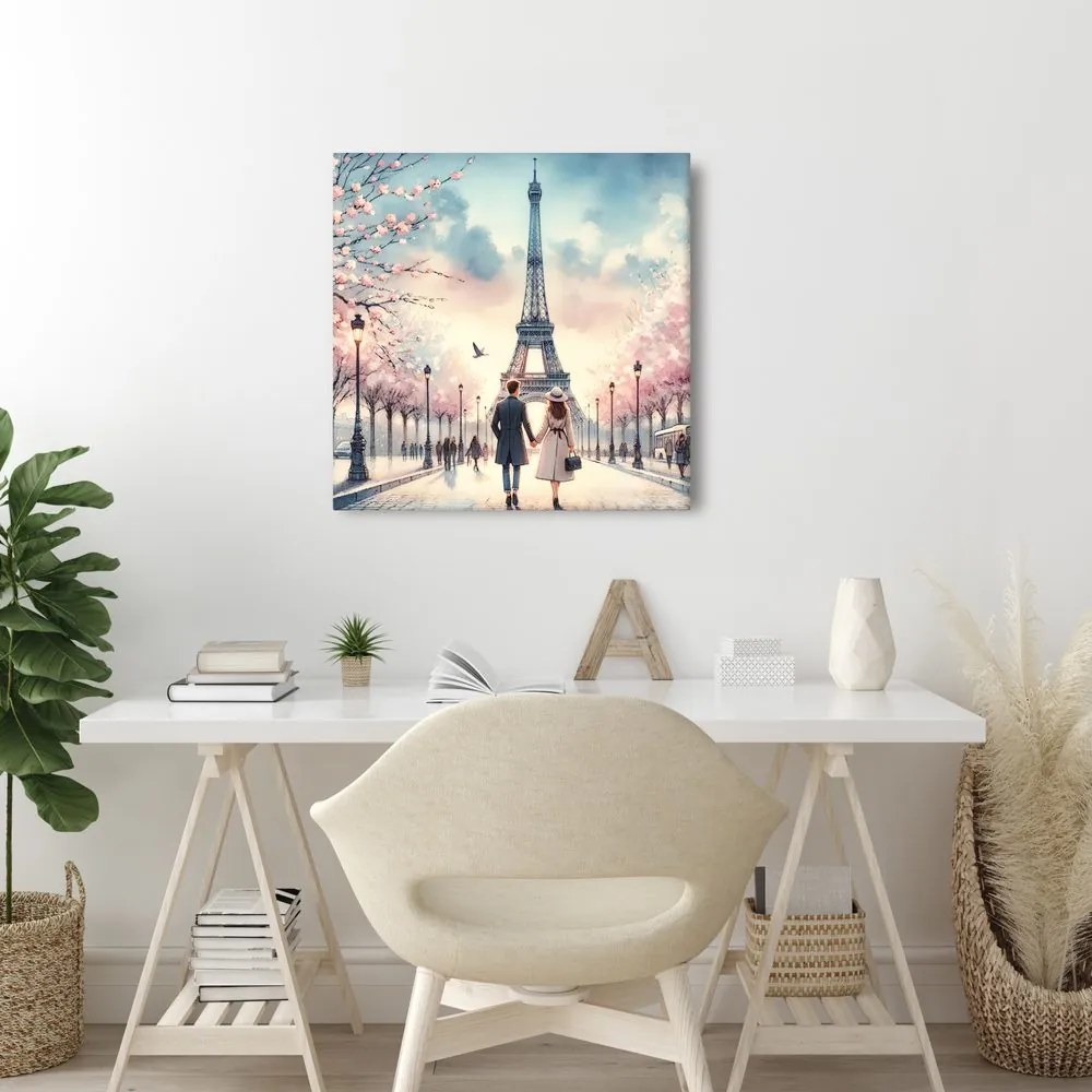 Obraz romantika v uliciach Paríža