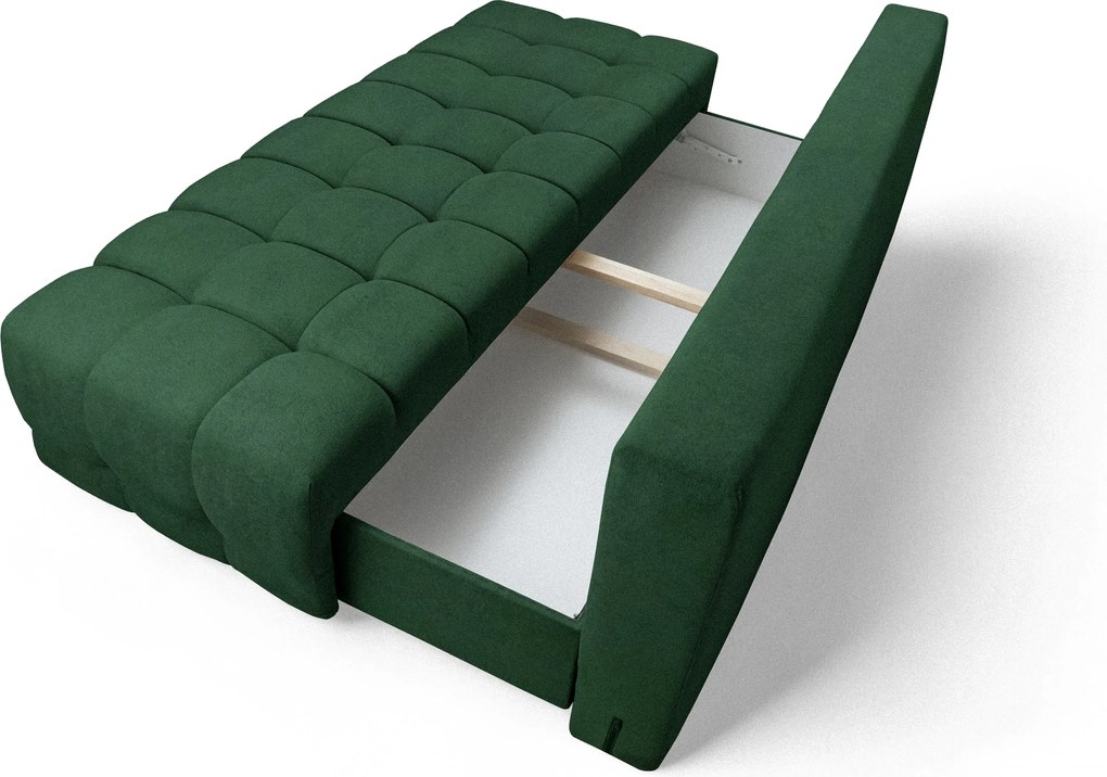 Rozkladacia pohovka Tuko s úložným priestorom – zelená pletenina Freya 210-09