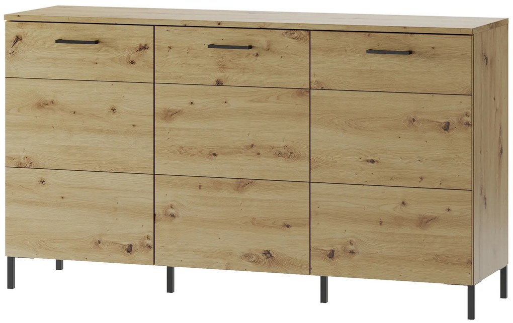Komoda Lucas II 36 155 cm dub Artisan/čierna