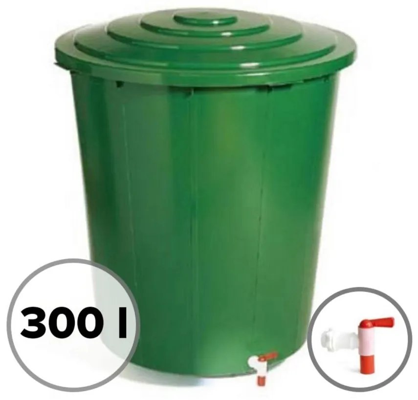 Sud na vodu 300 l s ventilom a vekom zelený UH KLC