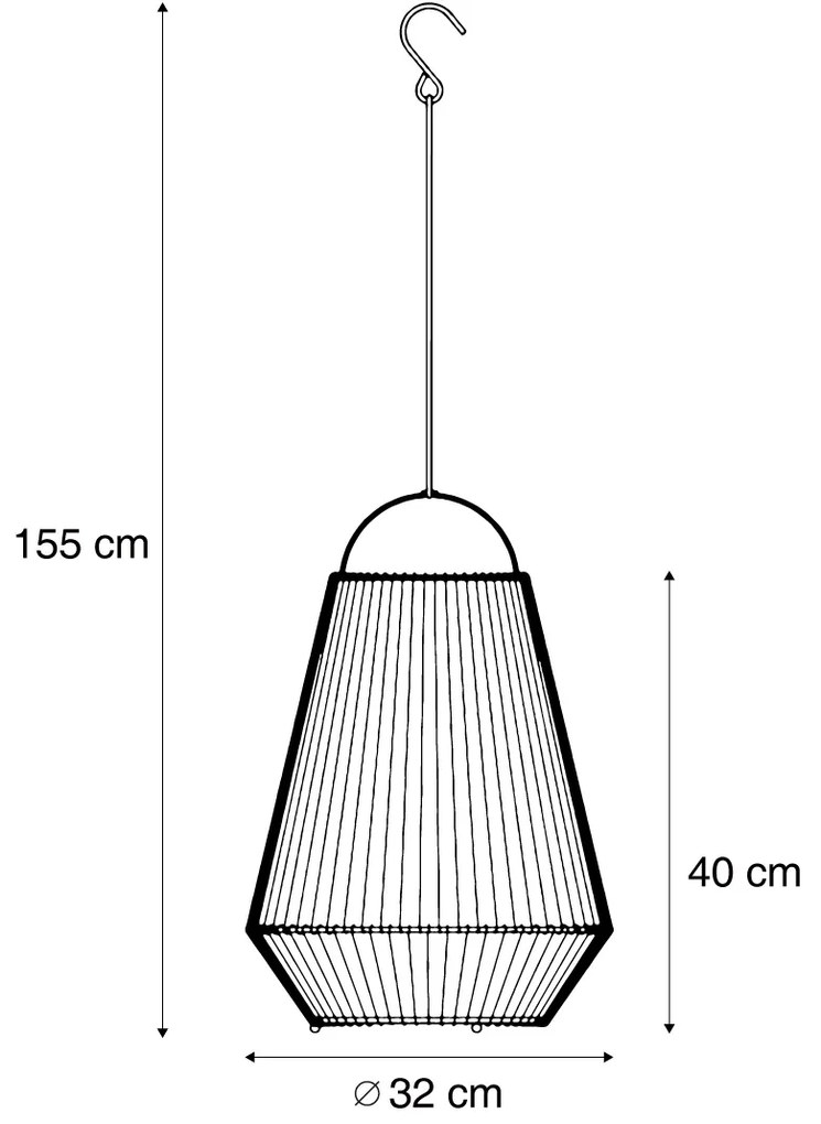 Bohemian stolná lampa sivá vrátane LED 3-stupňové stmievanie IP54 Solárne nabíjanie - Duca
