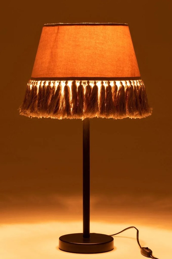 Stolová lampa s béžovým tienidlom so strapcami Solange - Ø 30*55 cm/ E27/ 40W