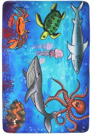 Koberce Breno Kusový koberec Sea World, modrá, viacfarebná,110 x 160 cm