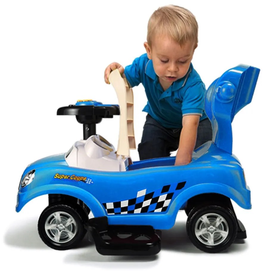 Wellhox Detské odrážadlo s rukoväťou 3v1 - modré