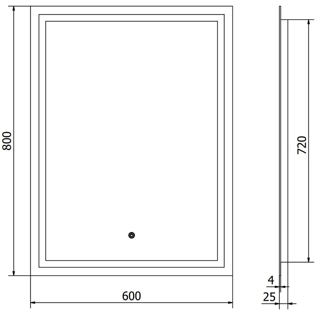 Mexen Miko, LED kúpeľňové zrkadlo s podsvietením 60 x 80 cm, 6000K, ochrana proti zahmlievaniu, 9819-060-080-611-00