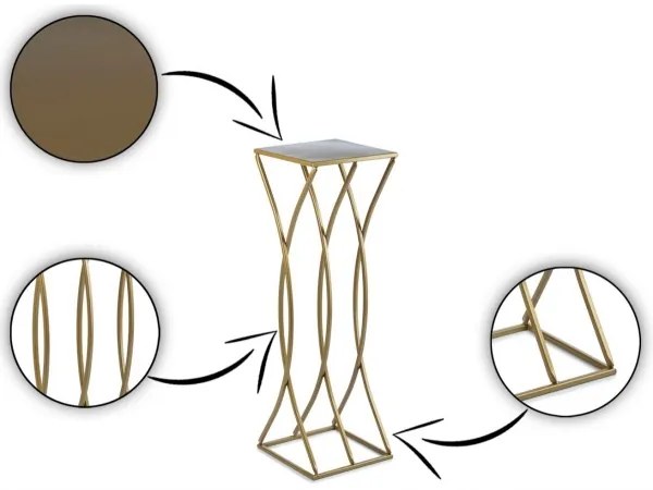 Stojan na kvety 75x23 cm zlatá