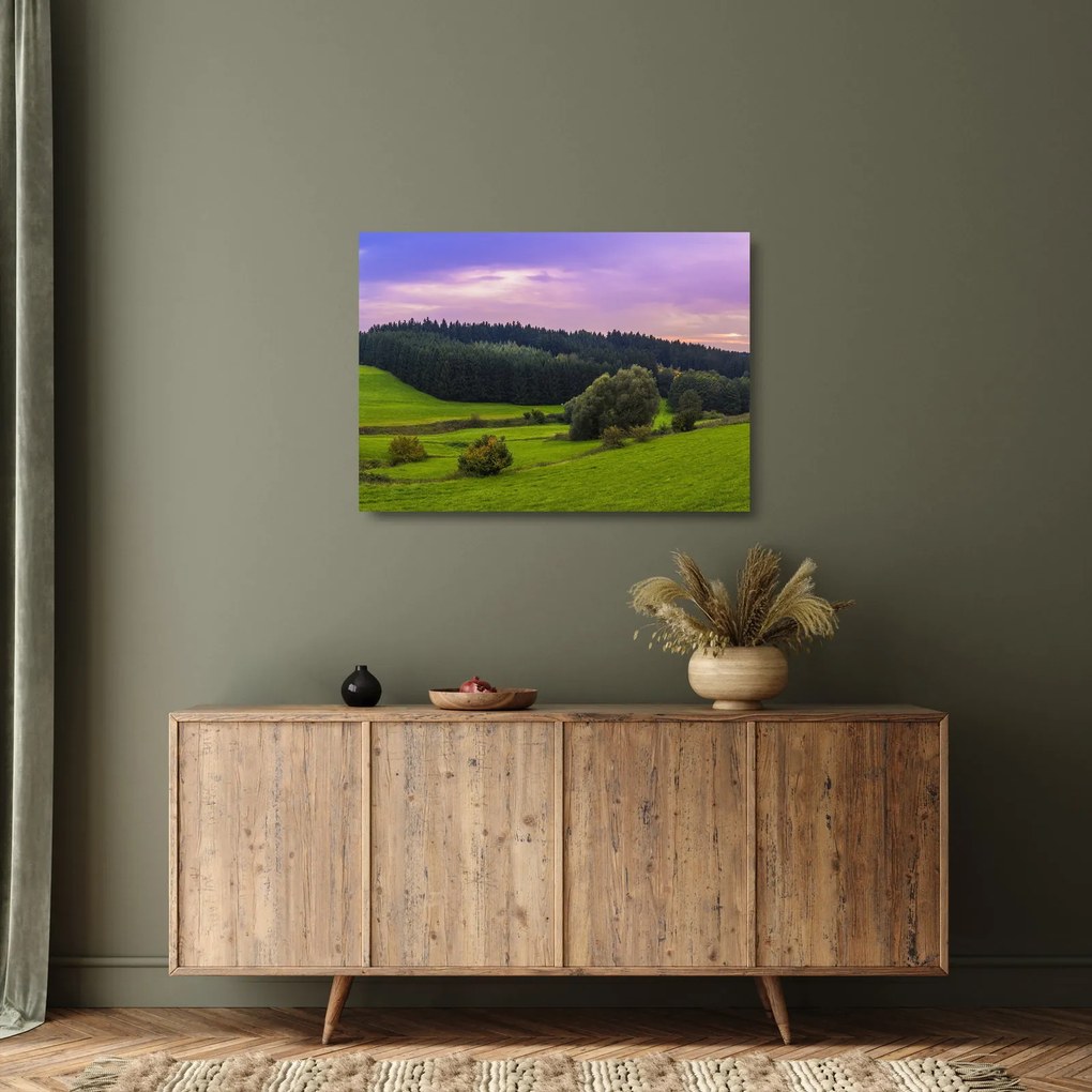 Sklenený obraz lúky (70x50 cm)