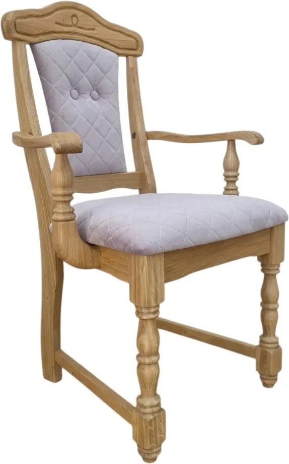 Klasická dubová - čalúnená stolička s podrúčkami FA, 65x53x99 cm Caro17