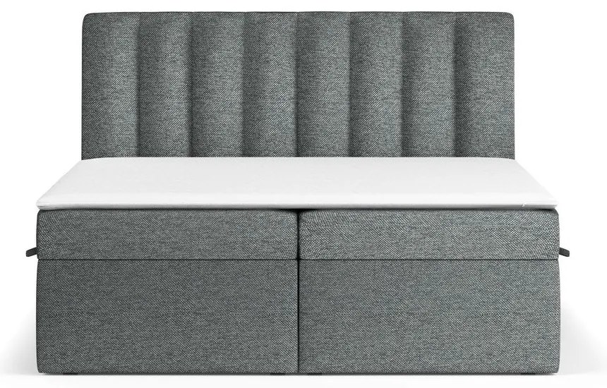 Tmavosivá boxspring posteľ s úložným priestorom 160x200 cm Novento – Maison de Rêve