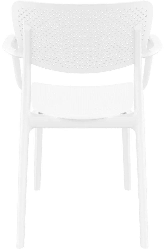 LOFT záhradná stolička s podrúčkami white