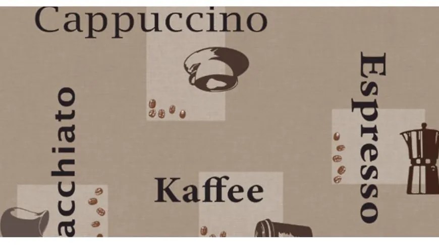 Gumený obrus Cappuccino karamel 385-9008 140 cm. Tovar na mieru.