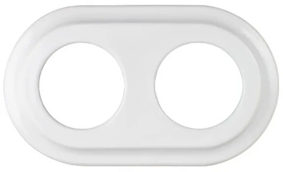 Elhard Veľký okrúhly keramický dvojitý rámček, biely KV3002W