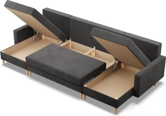 Sedacia súprava BLANK Comfort v tvare U sivá