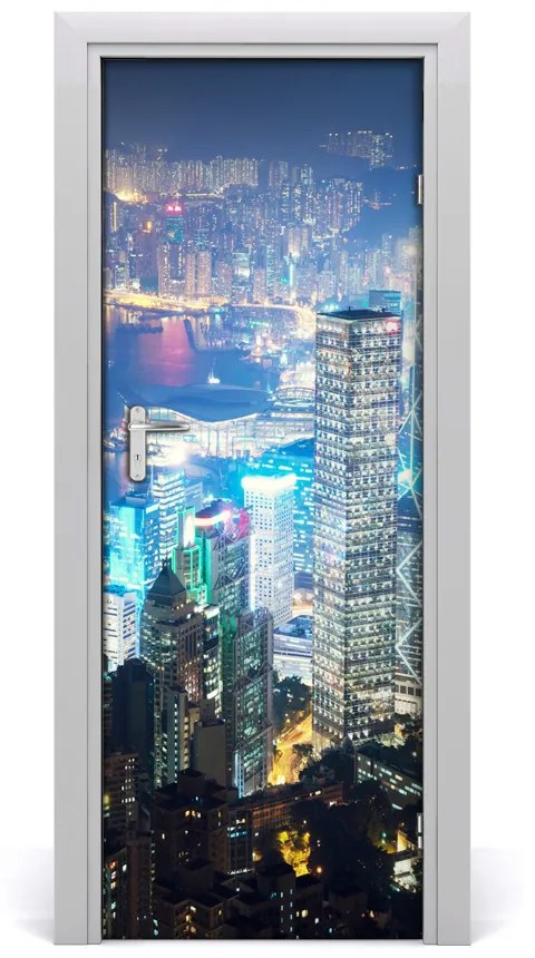 Fototapeta samolepiace na dvere Hong kong noc 75x205 cm
