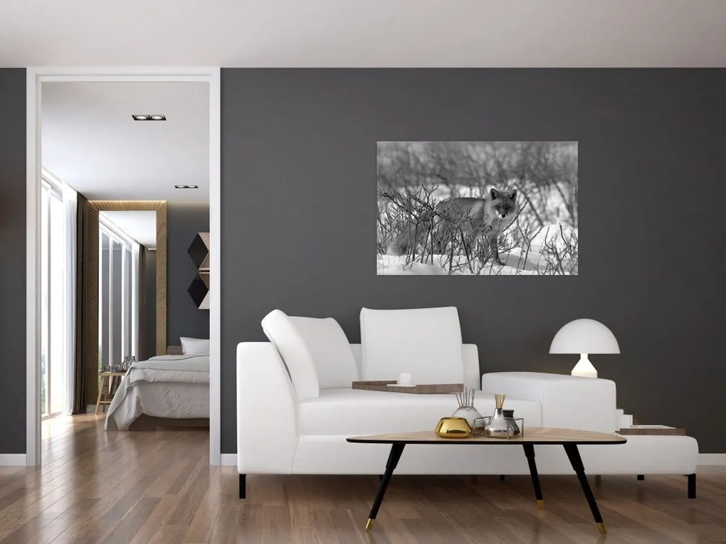 Obraz - Líška v zime (90x60 cm)