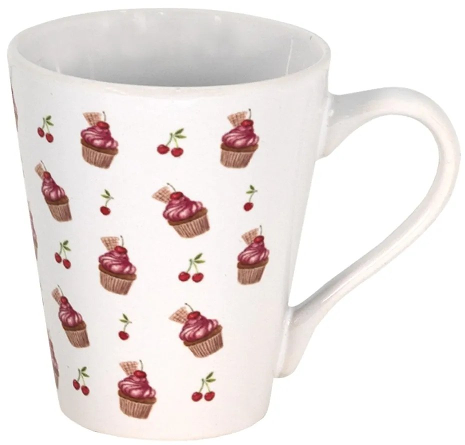Keramický hrnček s tortičkami Cherry Cupcake - Ø 9*10 cm / 300 ml