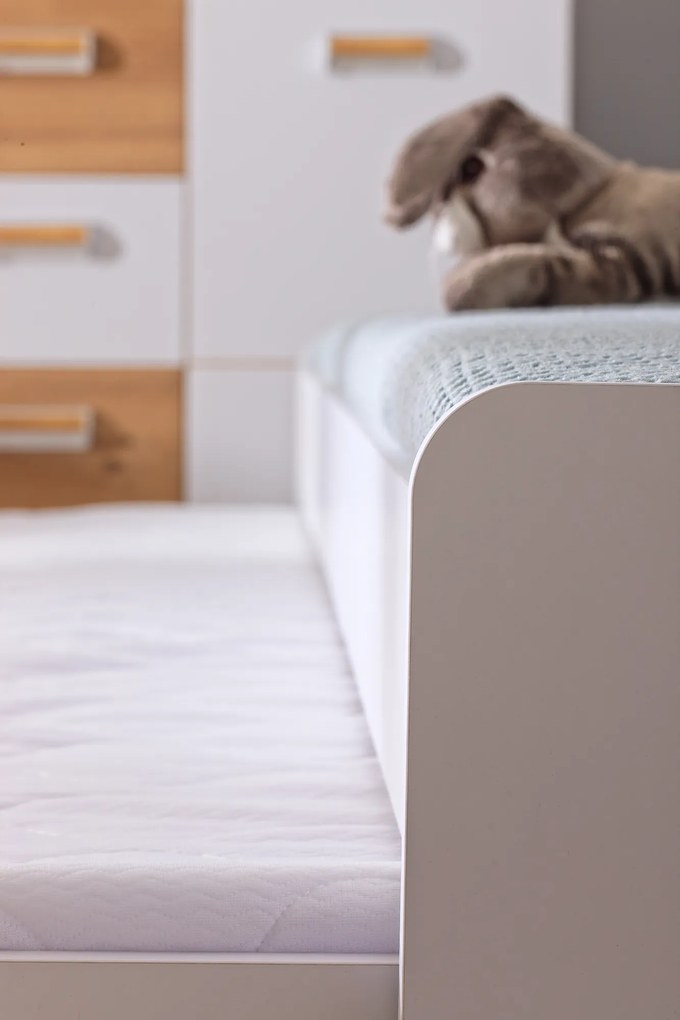 Rozkladacia posteľ 80 cm Lavendon L16 (s roštami) (dub nash + lesk biely). Akcia -21%. Vlastná spoľahlivá doprava až k Vám domov. 1042046