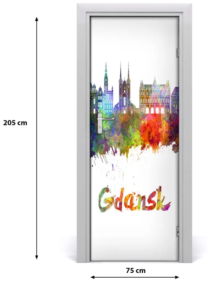 Fototapeta samolepiace na dvere farebný Gdansk 75x205 cm