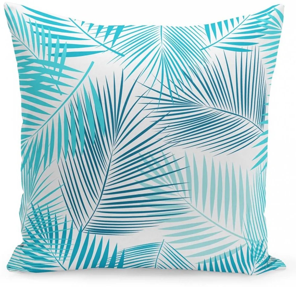 Obliečky na vankúšiky biele s tyrkysovým vzorom 40x40 cm