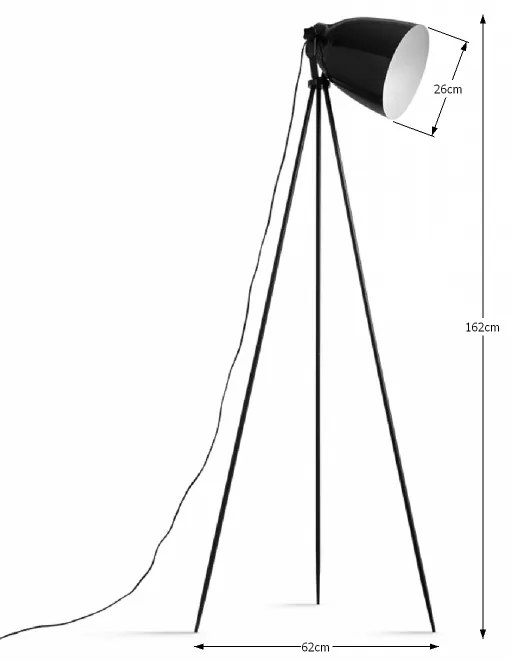 Čierna stojacia lampa CINDA TYP 5