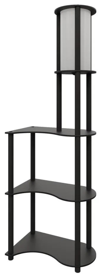 Stojacia lampa s poličkami NOTO 1xE27/40W/230V čierna